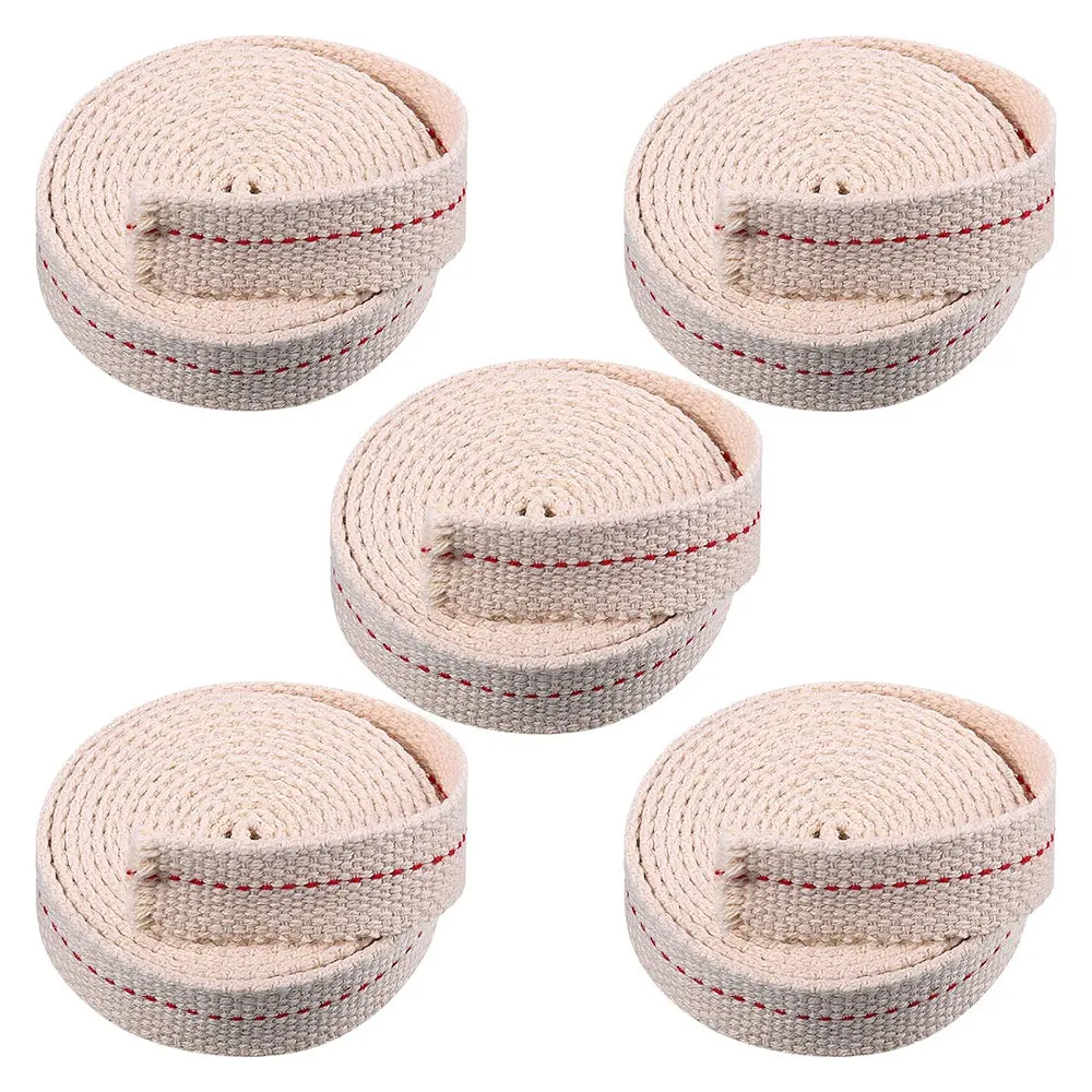 Flat Cotton Lamp Wick Replacement Oil Lanterns Wick with Genuine Red Stitch for Paraffin Oil Kerosene Based Lamps and Burners