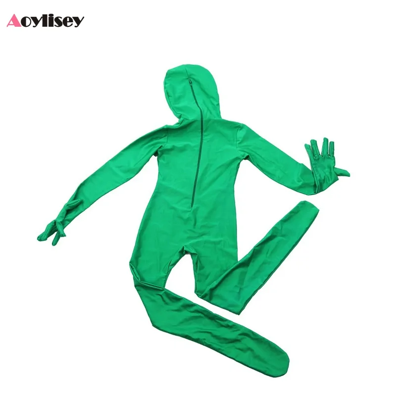 Tuta intera Zentai nera per uomo donna Halloween Carnival Cosplay Custome Skin tuta attillata tuta in Spandex