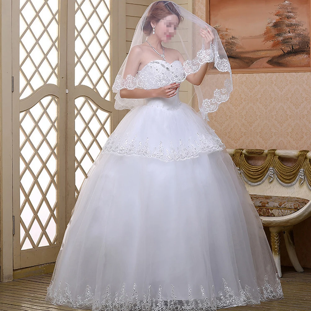 

Wedding Dress Veil Long Veils for Women Robe White Bride Accessories Bridal Woman