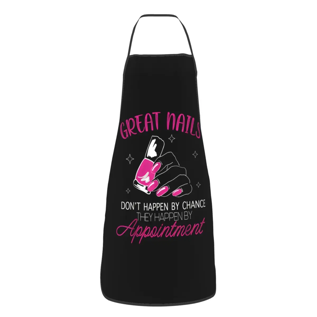 Custom Bib Great Nails Don't Happen By Chance Aprons for Men Women Adult Chef Cooking Kitchen Nail Polish Tablier Cuisine Baking