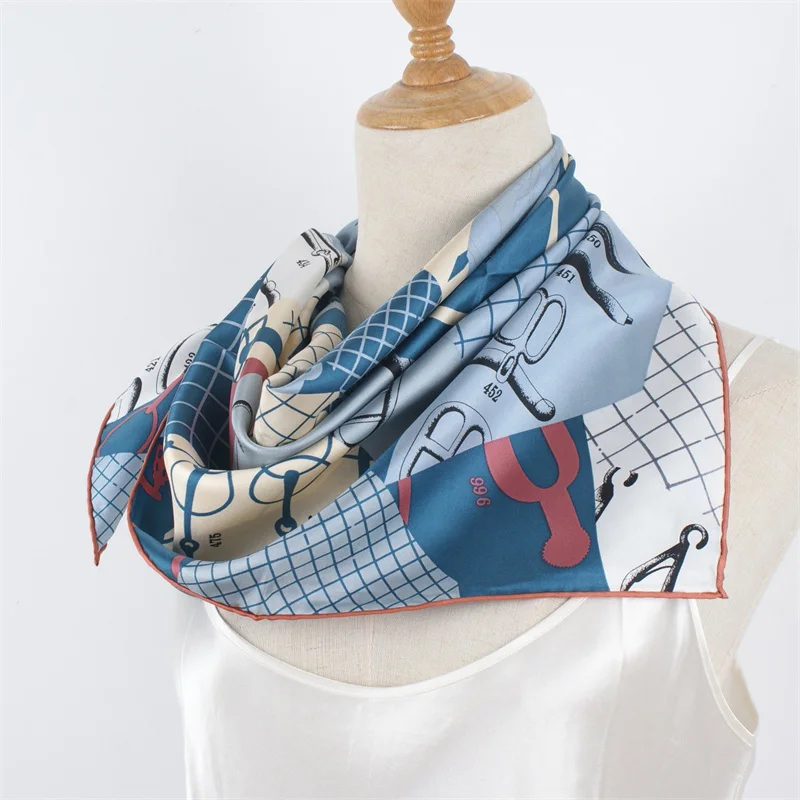 Large Square 100% Twill Silk Scarf Neckercheif Womens Fashion Luxury Scarves Shawl 35\