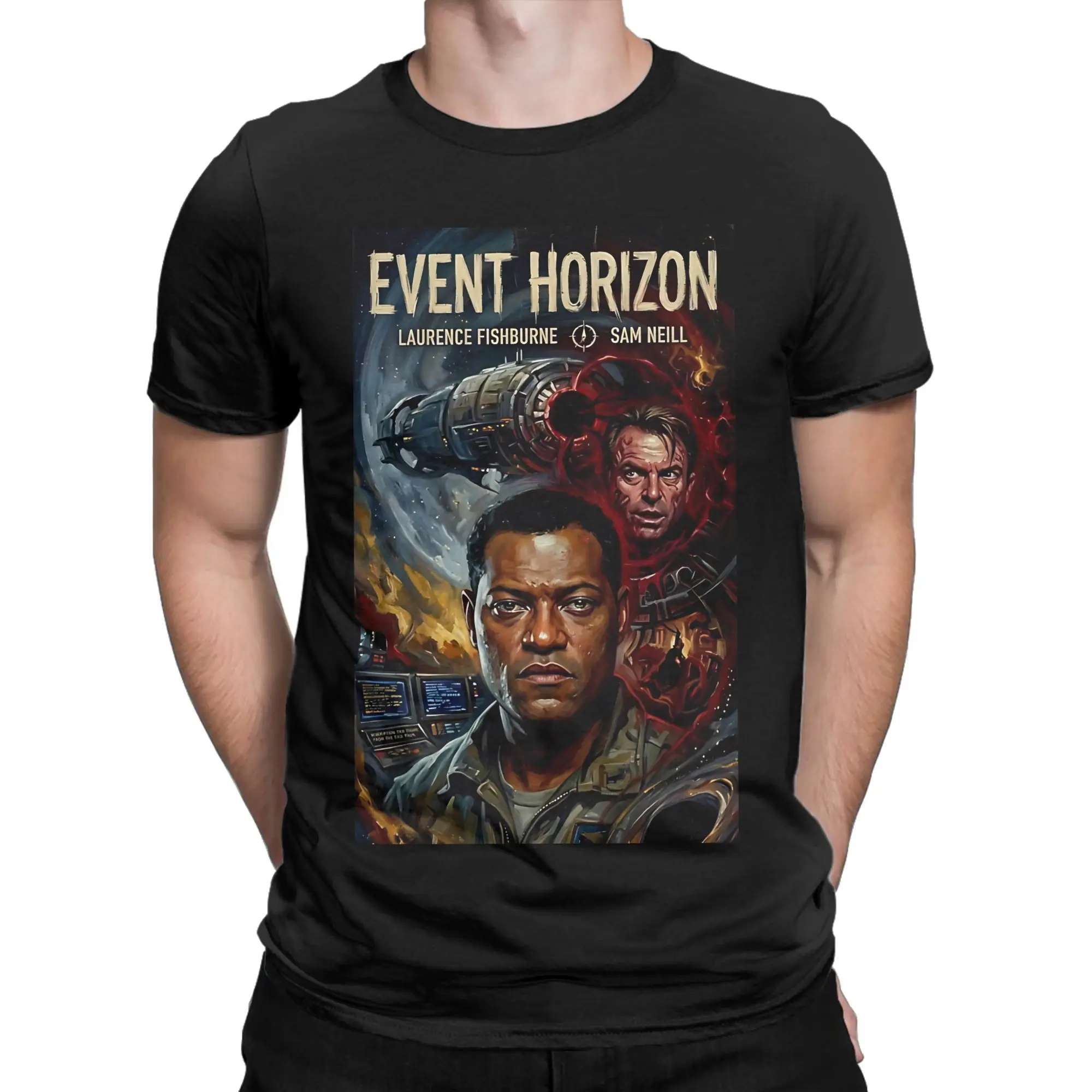 Where We are Going We Wont Need Eyes Event Horizon Fine Art Print Funny 100% Cotton T-Shirt Event Horizon Tees Tops For Men