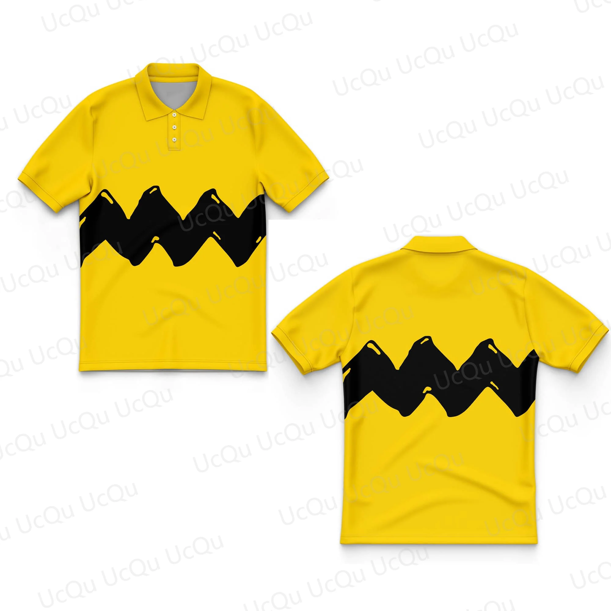 New 2025 Summer Charlie Brown Snoopy Polo Shirt  Short Sleeve Polo Tops For Adult/Kids Button-up polo shirt