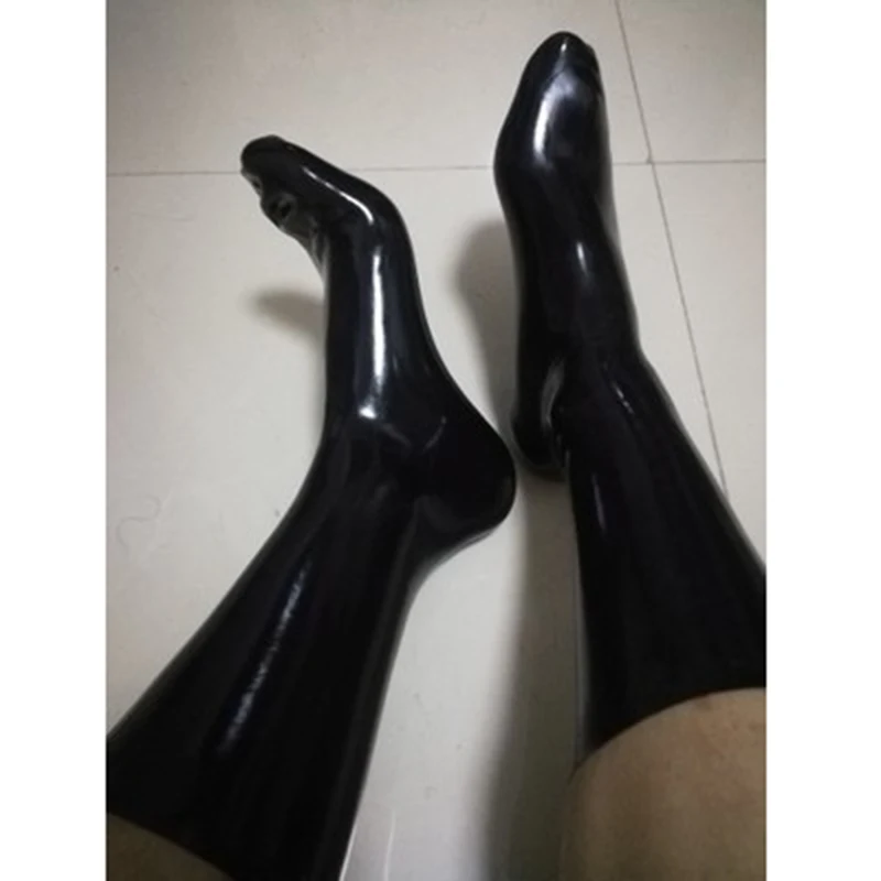 Latex Socks sexy Anklets Seamless 2D Tight Fit Calf fetish Sox Extra Thickness new Clear Natural transparent