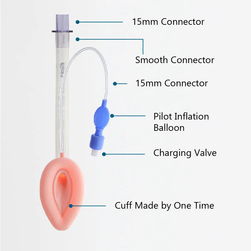 Califed Reusable Silicone Laryngeal Mask Airway Medical  Anesthesia Breathing Mask Cushion Laryngeal Masks for kids adults 1pc