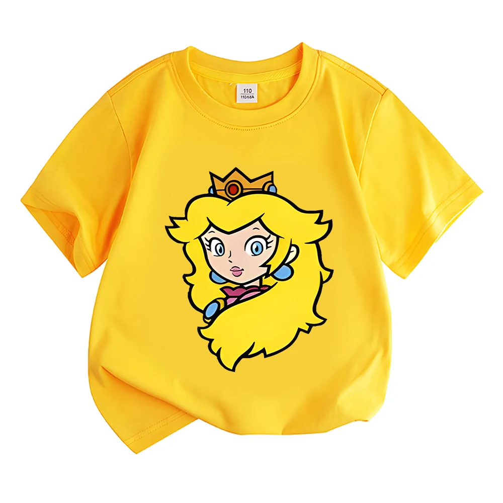 

Fashion Children's Game Prince T-shirt for Boys and Girls Cartoon Short Sleeve Kids Cotton Clothing Harajuku Tees Slight Strech