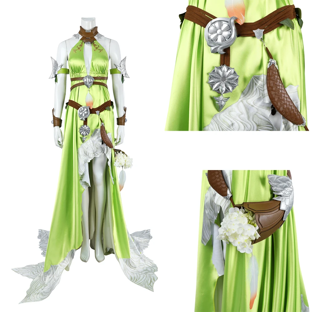 Sexy Dress FF14 Nophica Cosplay Costume Fantasy XIV:A Realm Reborn Nophica Dress and Accessories Christmas Ball Partty Outfit