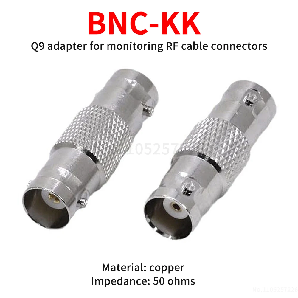 BNC-KK female-to-female straight connector 50-ohm dual-port female adapter Q9 connector CCTV cable connector (1 pcs)