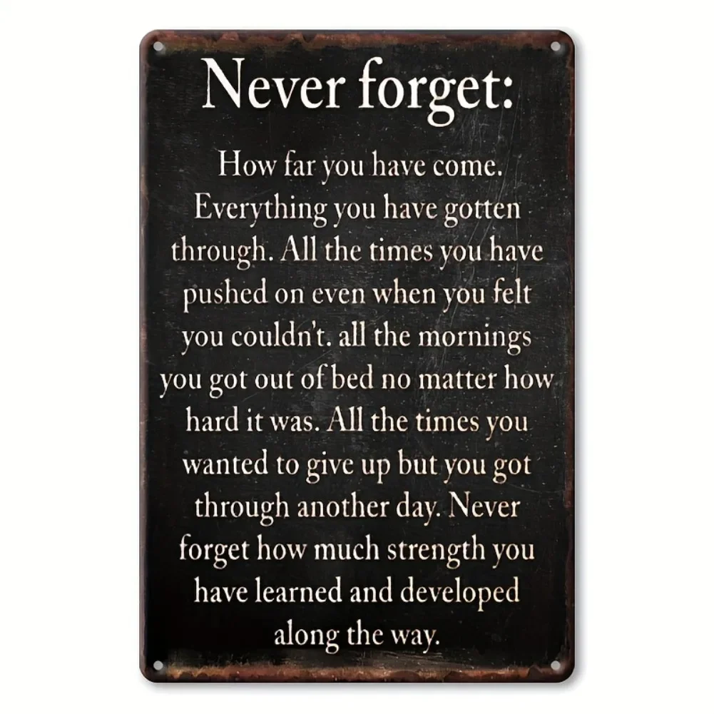 Panneau en aluminium Vintage «Never Forget», 8 
