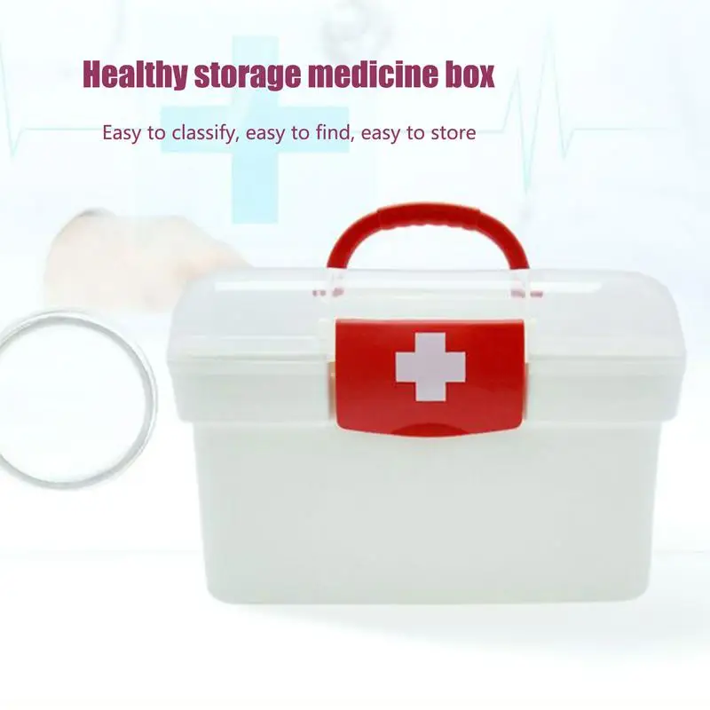 Органайзер для лекарств, большой органайзер для лекарств, большая емкость, запирающаяся крышка, пустой чехол для переноски, контейнеры для хранения лекарств