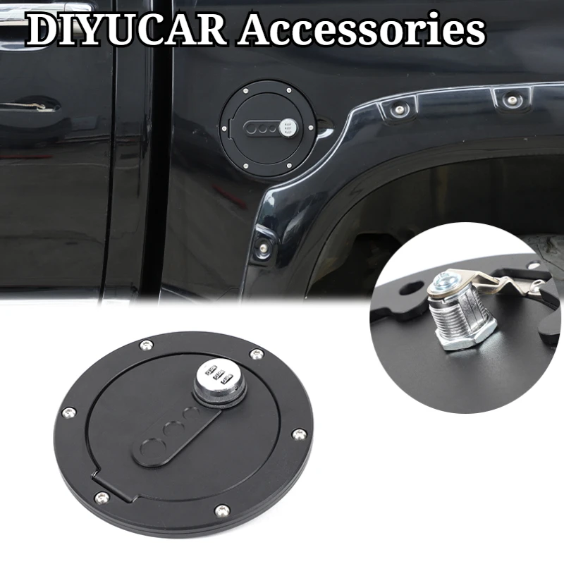 For Toyota Tundra 2007-2021 Aluminum Alloy Black Car Fuel Tank Caps Fuel Tank Anti-Theft Lock Cover Exterior Car Accessories