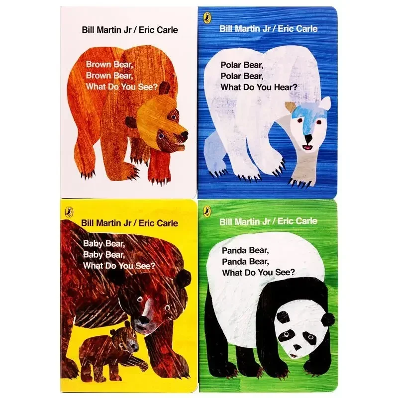 English picture book 4 volumes Brown Bear Collection Eric Carle Brown Bear 4 volumes point-reading books