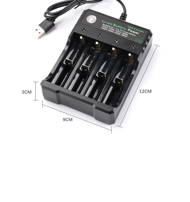 2/4-Slot-Ladegerät für 18650 Lithium-Akkus, Dual DC 4,2 V 1000mA für 18500 wiederaufladbare Akkus – Detail 7