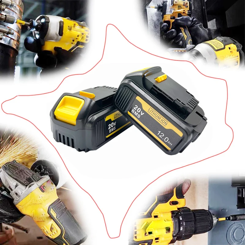 for DeWalt 20V Lithium Ion Batteries 12Ah DCB203 Li Battery Replacement DCB206 DCB205 DCB204 DCB609  Power Tools Fast Charging