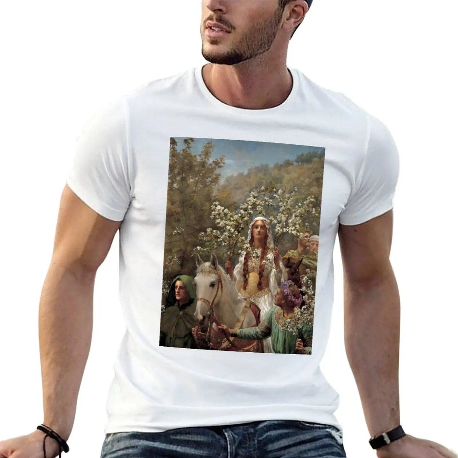 Queen Guinevere's Maying - John Collier T-Shirt Basic Tee Shirt for Everyday Outfit