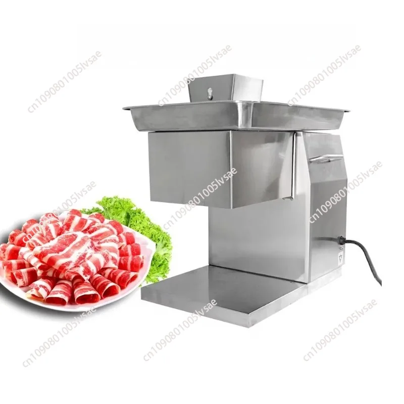 Commercial meat cutter 250kg/h Electric frozen meat slicer Stainless steel bacon cutter 2.5/3/4/5/6/7/8mm thickness