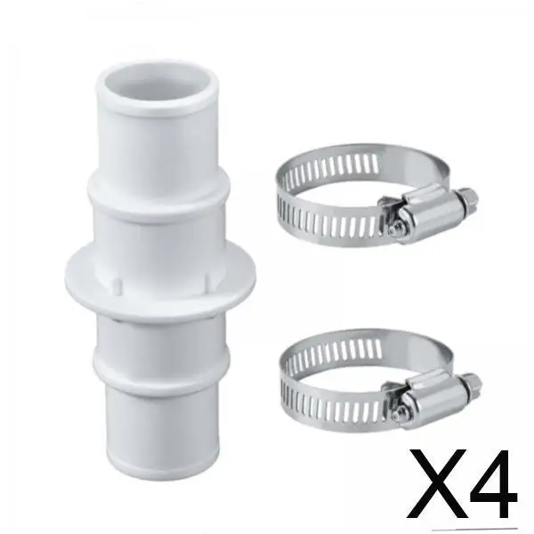 4xPool موصل الخرطوم اقتران محول 1-1/4 "أو 1-1/2" محول أجزاء المحمولة مع 2 خرطوم المشابك #1