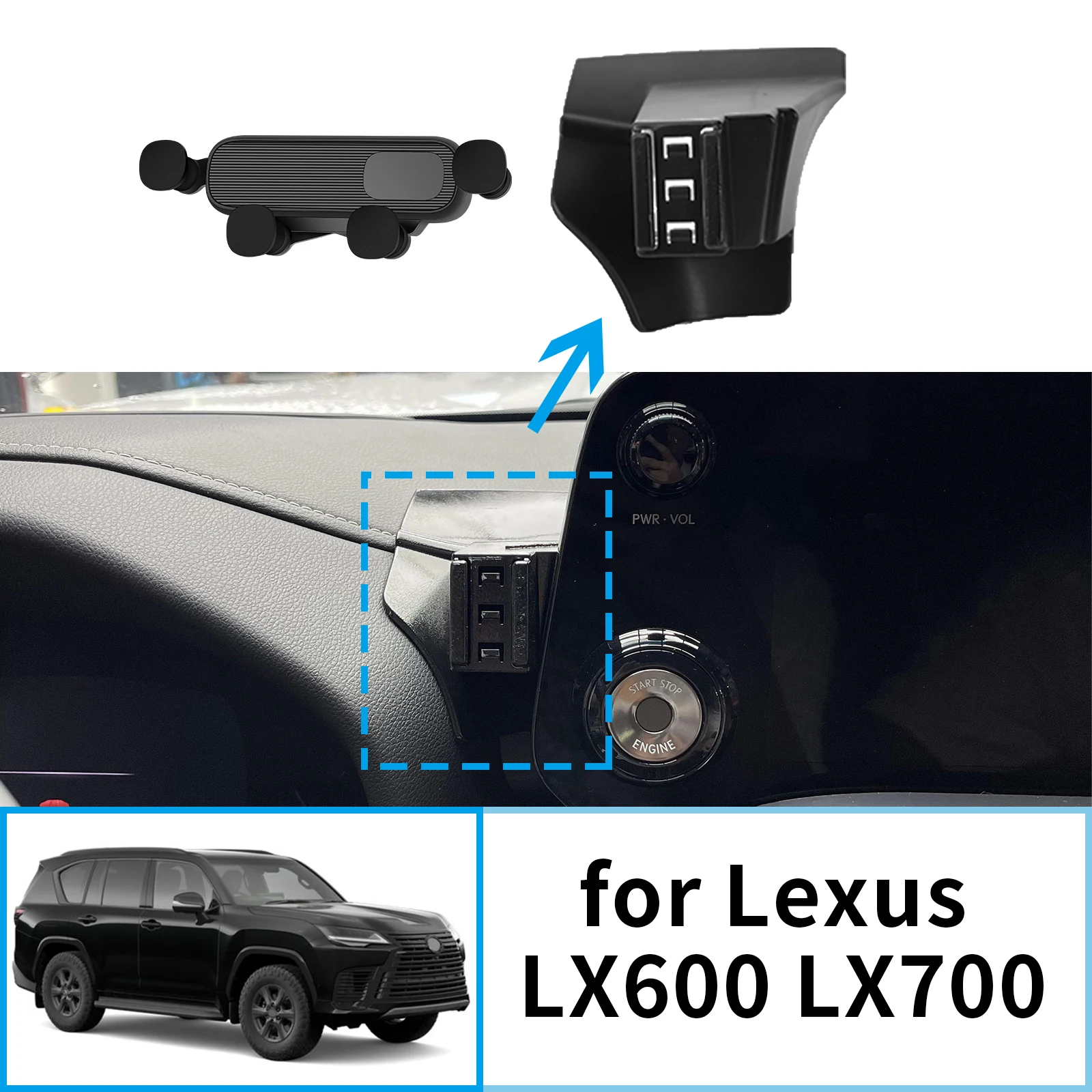 Car Mobile Phone Holder for Lexus LX 600 LX600 LX700 LX700H F SPORT GPS Bracket Navigation Stand Auto