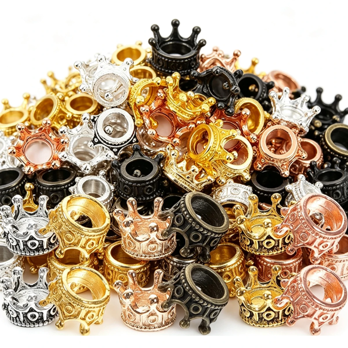 30Pcs Mini Retro Metal Crown Statues, Small Alloy Ornaments For Architectural Model Making And Tabletop Scenery Display ZSY