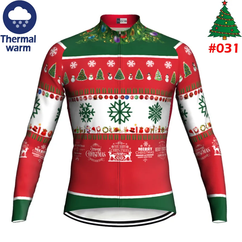 Christmas Out Winter Bike Jacket Long Sleeve Thermal Fleece Road Wear MTB Sweater Cycling Jersey Top Ride Sport Bike Warm Coat