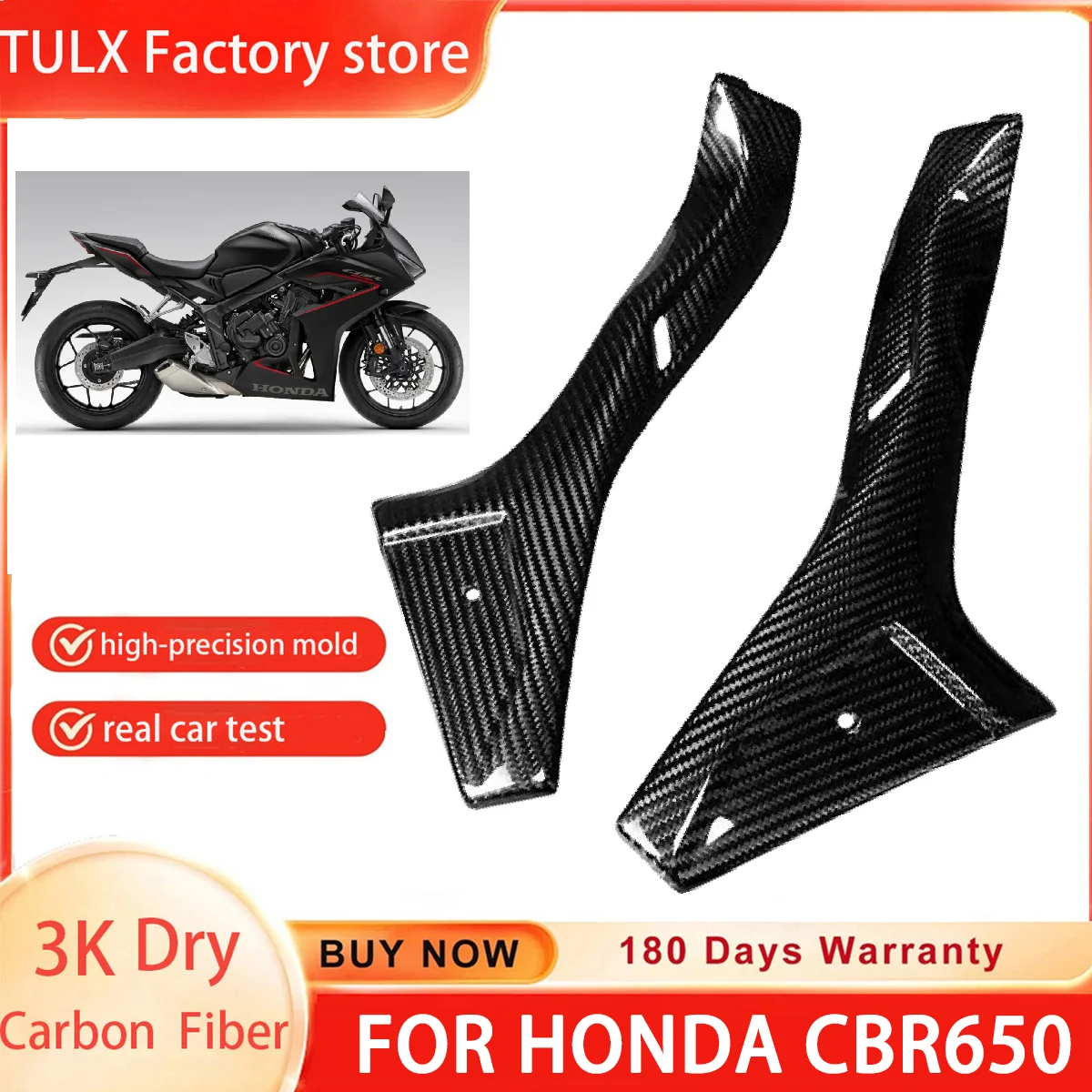 

3K 100% Dry Carbon Fiber For HONDA CBR650R CB650R 2019 2020 2021 2022 2023 Motorcycle Accessories Front Dash Board Side Inner