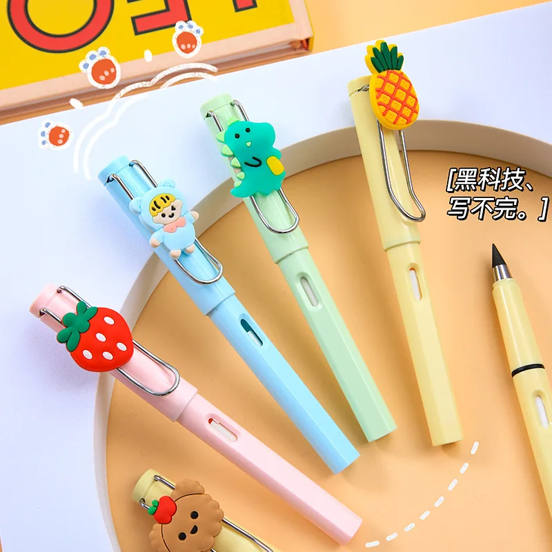 Unlimited Writing Pencil Cute Cartoon No Ink Eternal Pencils Kids Art Sketch Painting Tools Novelty School Supplies Stationery