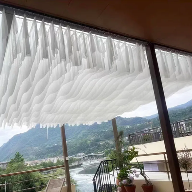 40M Color customization Colorful Ceiling Decoration Wave Gauze Curtain Hanging Sash For Wedding Party Event Site Layout view 4