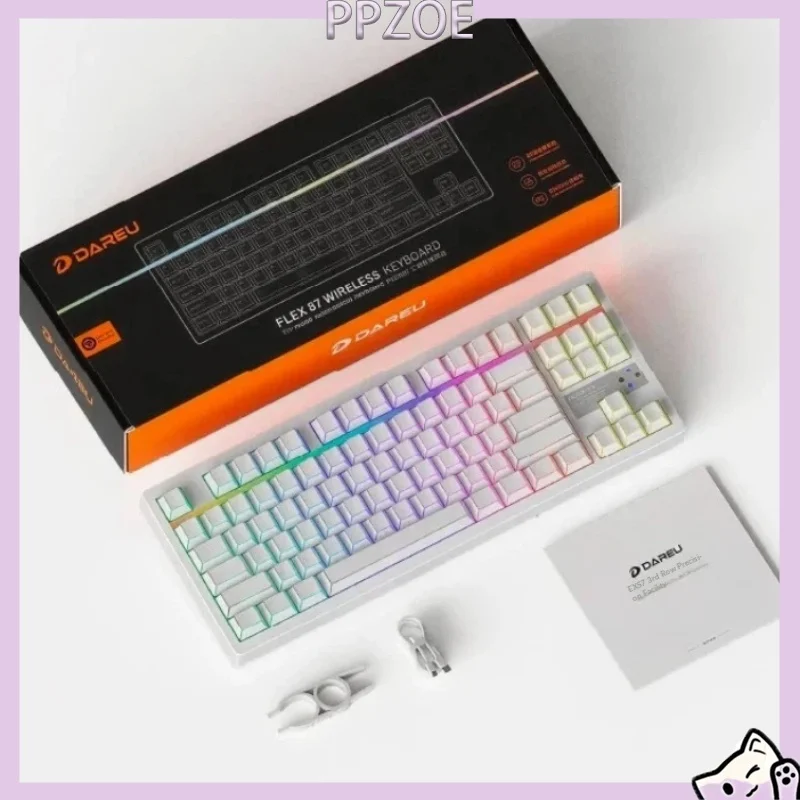 Dareu FLEX87 Tri‑Mode Wireless Mechanical Keyboard,Low Latency Hot Swap Custom TKL 87‑Keys Gaming Office Silent Keypad