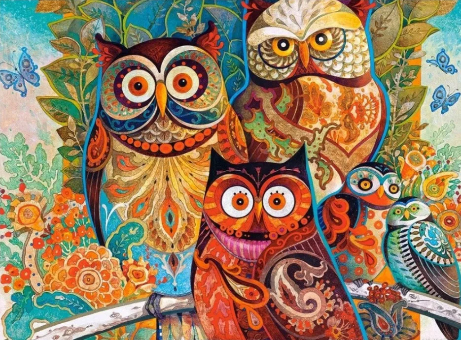 75*50cm Adult Paper Jigsaw Puzzle 1000PCS Owl Animal Series Adults Stress Relief Children Educational Entertainment Toy Gifts