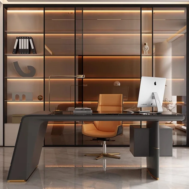 Italian Style Light Luxury Office Desk Home Study European Japanese Luxury Office Desk Simple Modern High-end Classics Furniture