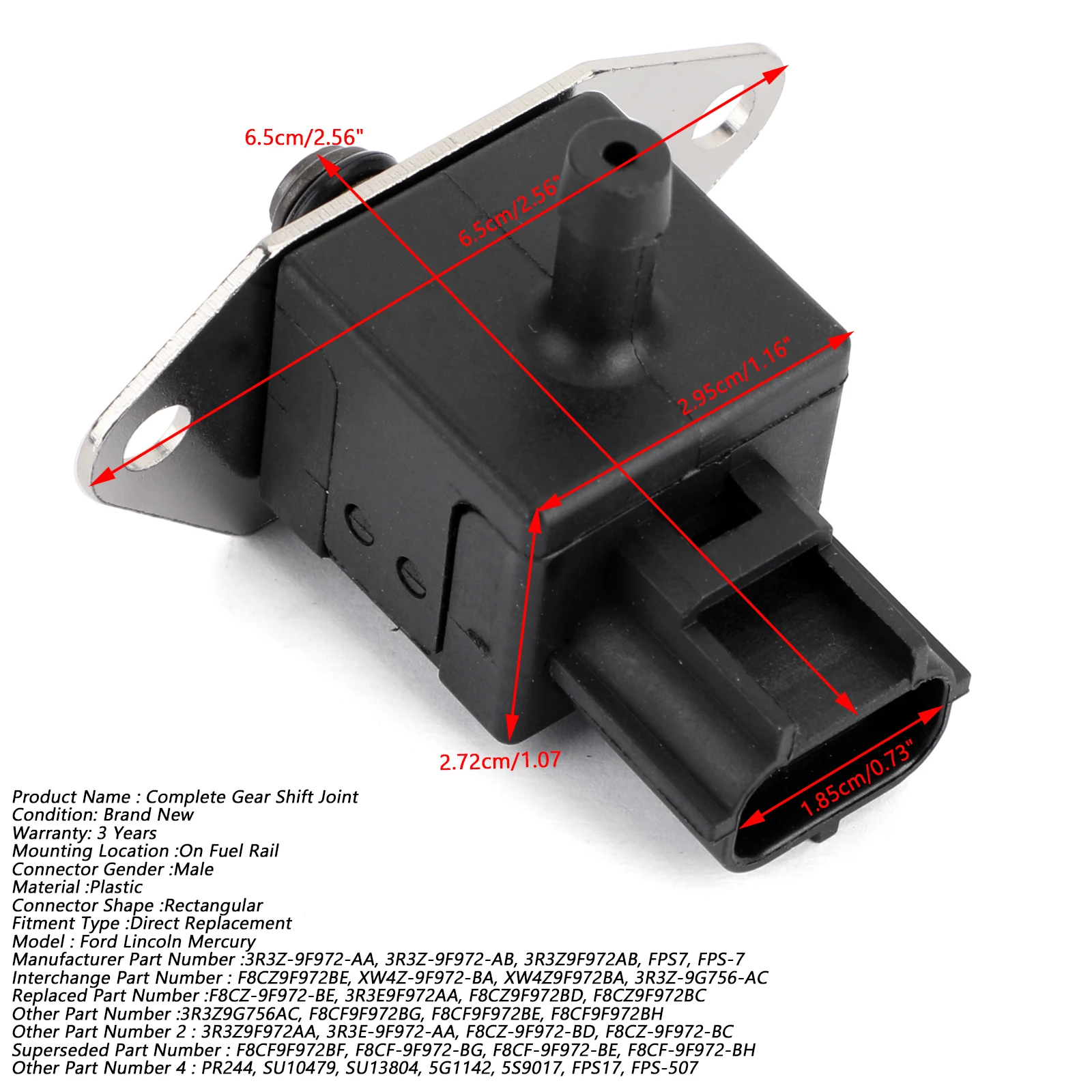 Artudatech 3R3Z-9F972-AA Fuel Injection Pressure Regulator Sensor For 1998-2007 Ford Lincoln Mercury Car Accessories