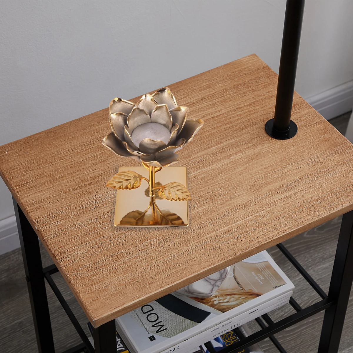 

Iron Candlestick Tealight Holder Golden Stand Decorative Home Office Wedding High Quality
