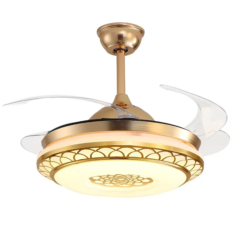 Frequency Conversion Ceiling Fan Lights Invisible Led Fan Light Living Room Bedroom Dining Room Ceiling Fan-Style Ceiling Lamp