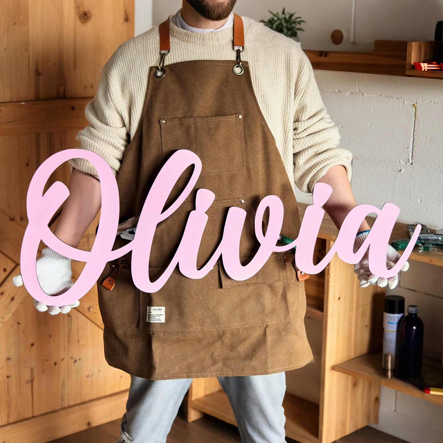 Baby Name Wall Art - 1 шт. Милый именной бейджик для