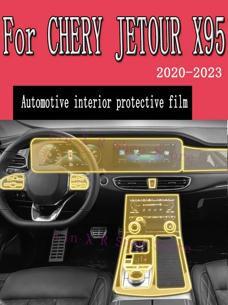 

For Chery JETOUR X95 2020 2021 2022 2023 Car Interior Gearpanel Dashboard Gps Navigation Screen Transparent TPU Protective Film