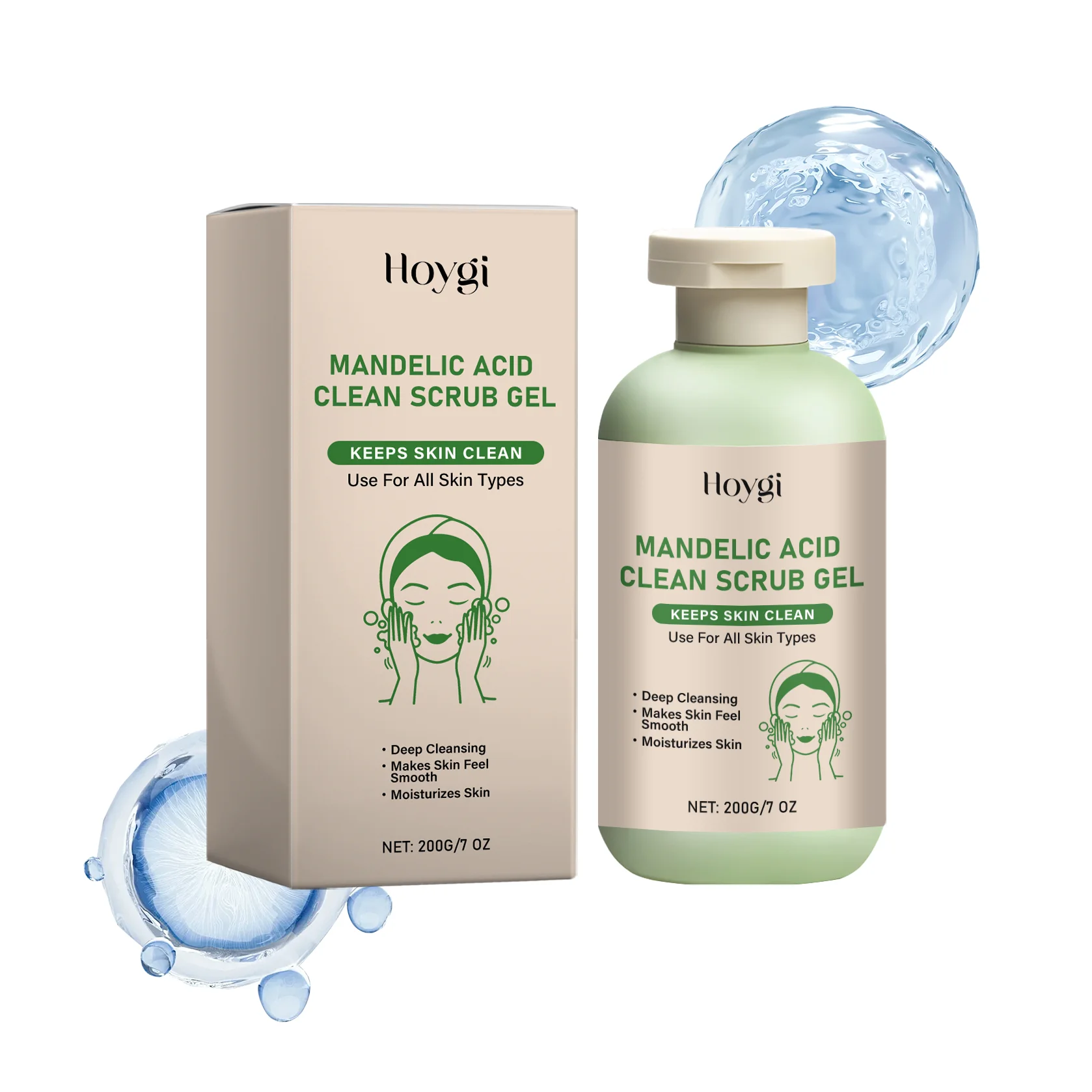 Mandelic Acid Body Scrub Gel Gentle Cleansing Pores Exfoliating Dead Skin Remover Smoothing Reduce Dryness Deep Cleansing Scrub