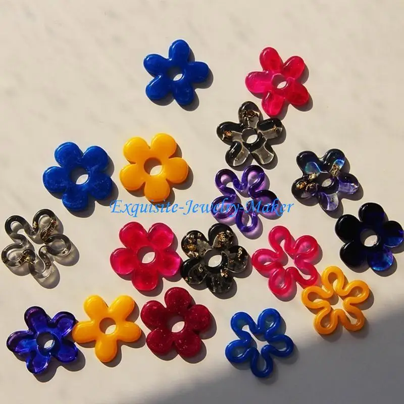 24TF Flower Earring Pendant Silicone Mold Epoxy Resin Mould Jewelry Making Tool