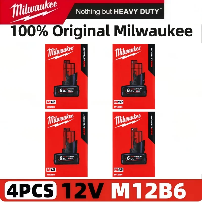 6000mAh For Milwaukee M12 Battery 12V Rechargeable Lithium Battery For Milwaukee 48-11-2402 48-11-2411 48-11-2401 Tool Batteries
