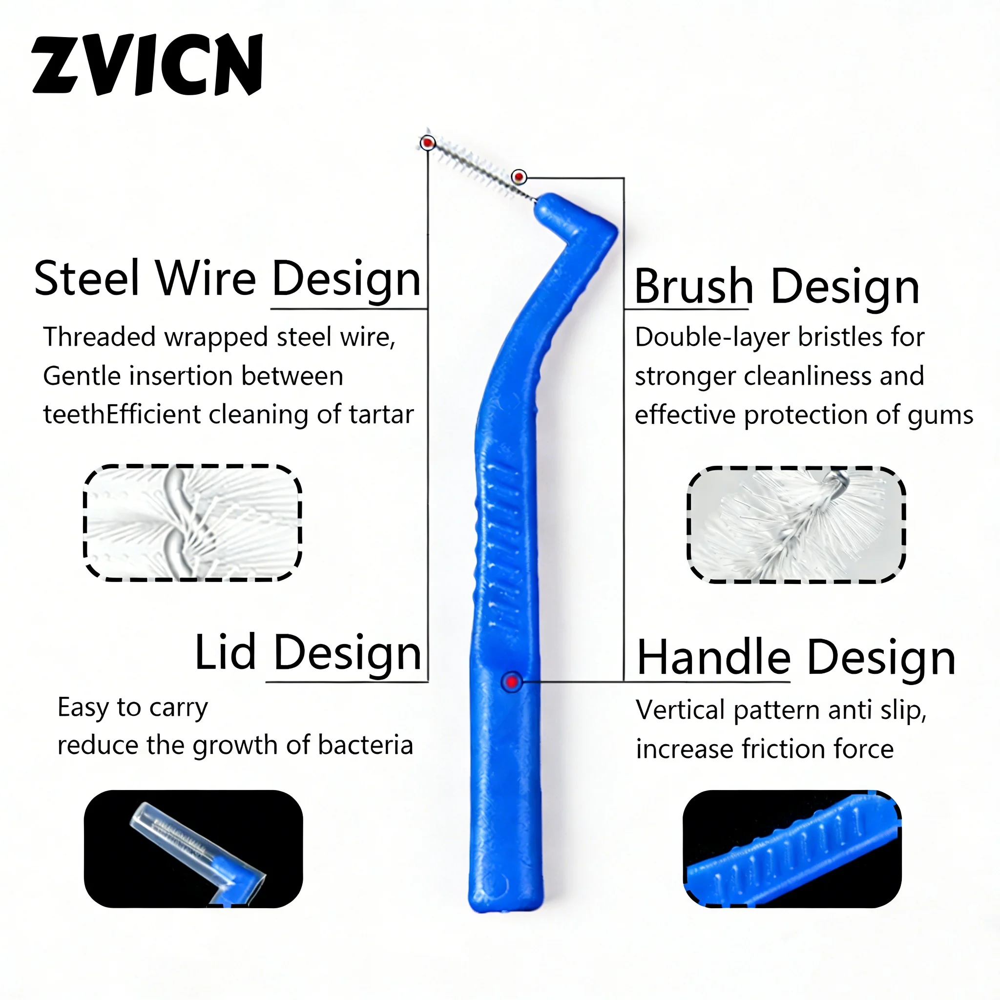 20pcs Interdental Brush with Soft Bristles, Mini Toothbrush Angled, L Shaped Short Handle Brushes for Tooth Brackets Cleaning