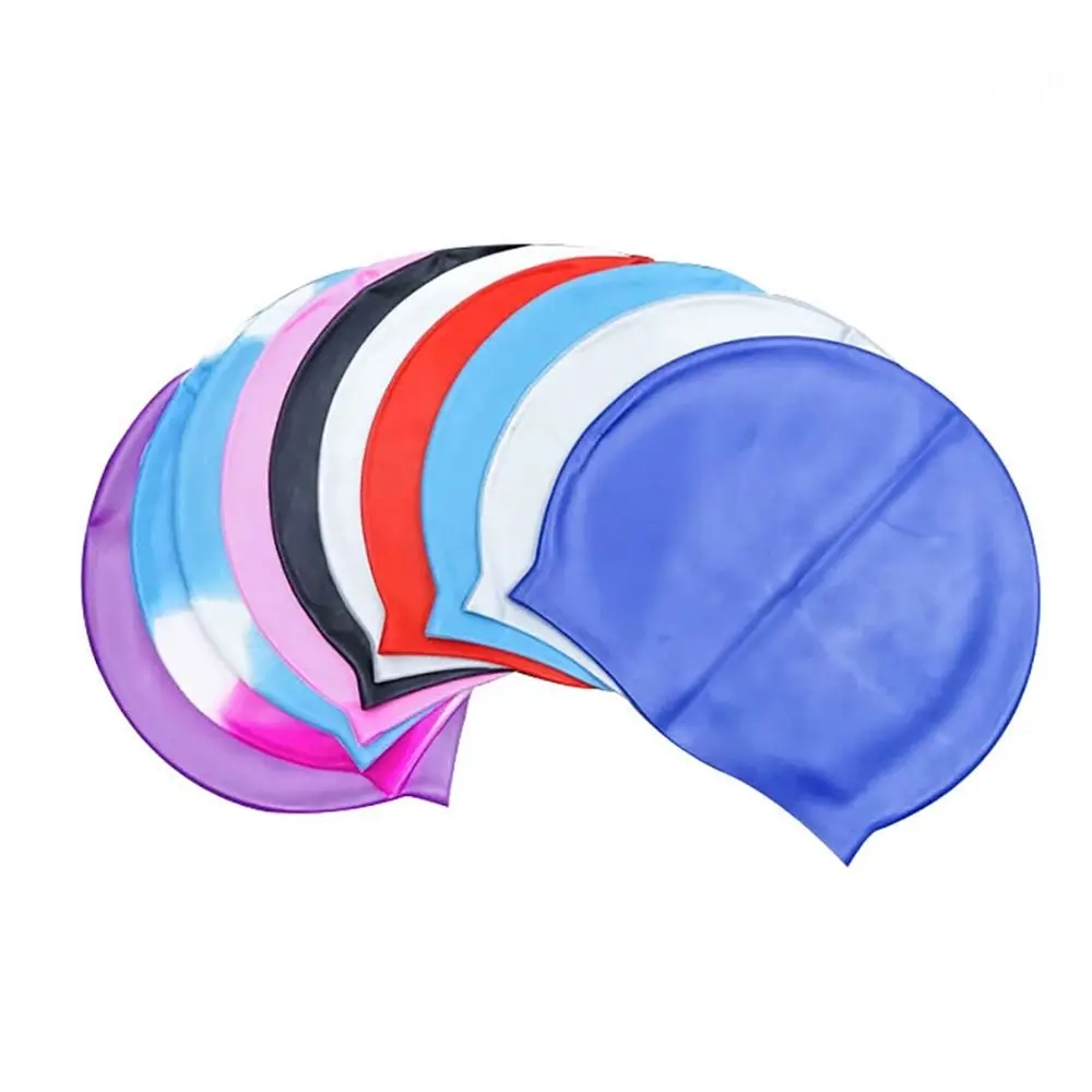 1Pcs with Ear Protect Silicone Swimming Caps Men Women Adults High Elastic Swim Cap Pool Accessories Waterproof