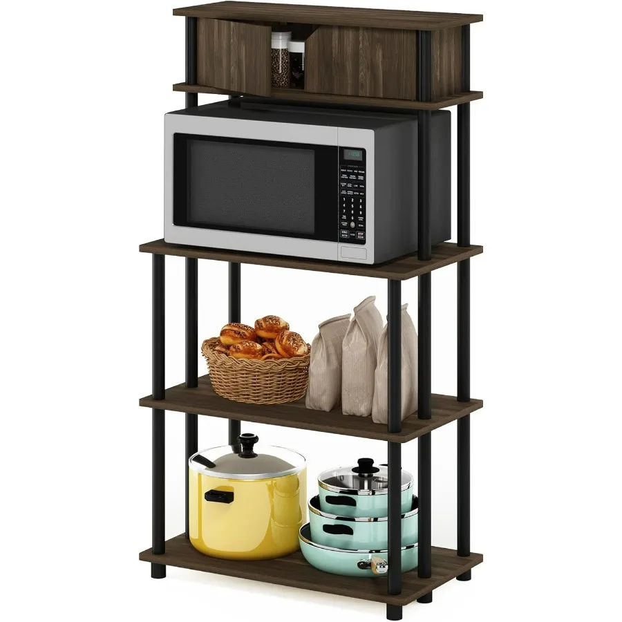 

TurnNTube Kitchen Storage Shelf with Top Cabinet for Efficient Organization in Kitchen Dining Room and Home Office Spaces Featu