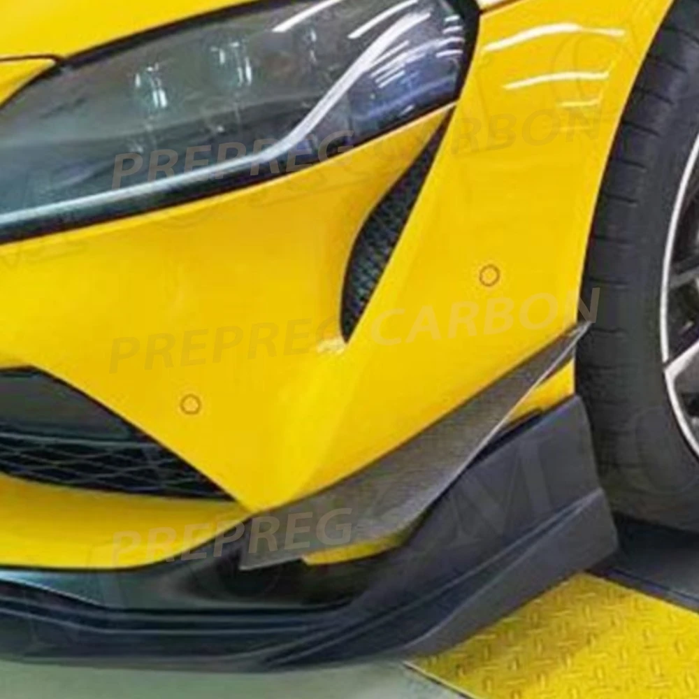 

Carbon Fiber Car Front Bumper Fins Anards Splitters For Toyota Supra 2019 2020 FRP Prime Moulding Trims Body Kits