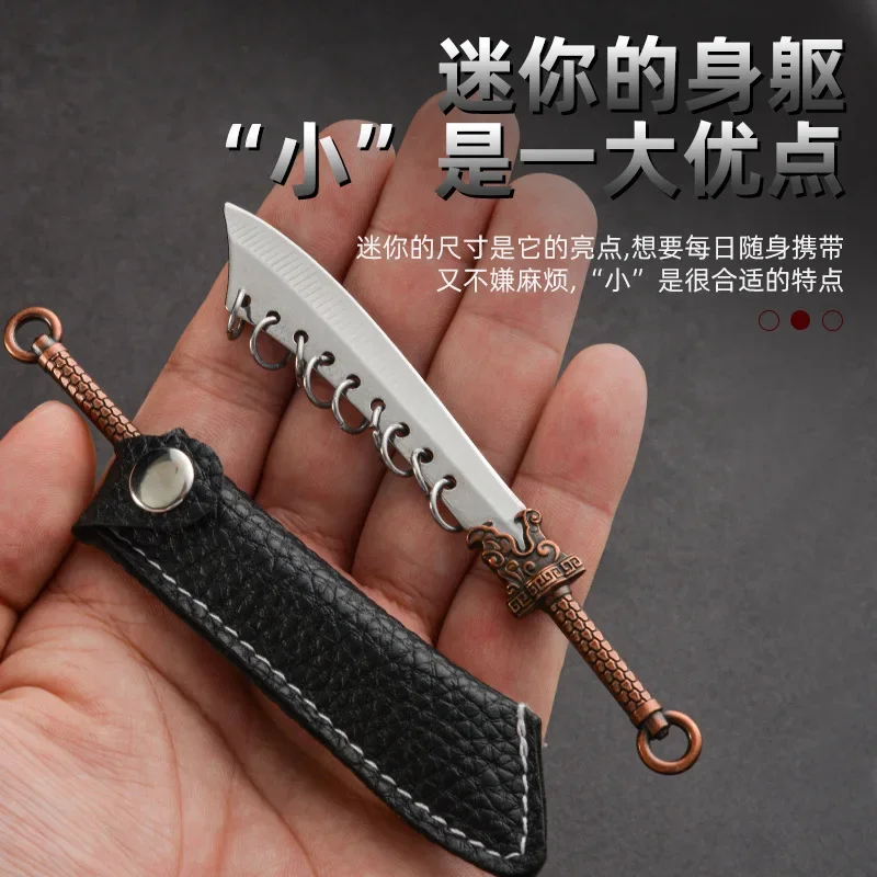 Stainless Steel Mini Nine Ring Knife Outdoor Portable Fruit Knife Self-defense Express Package Unboxing Knife Gift Pendant