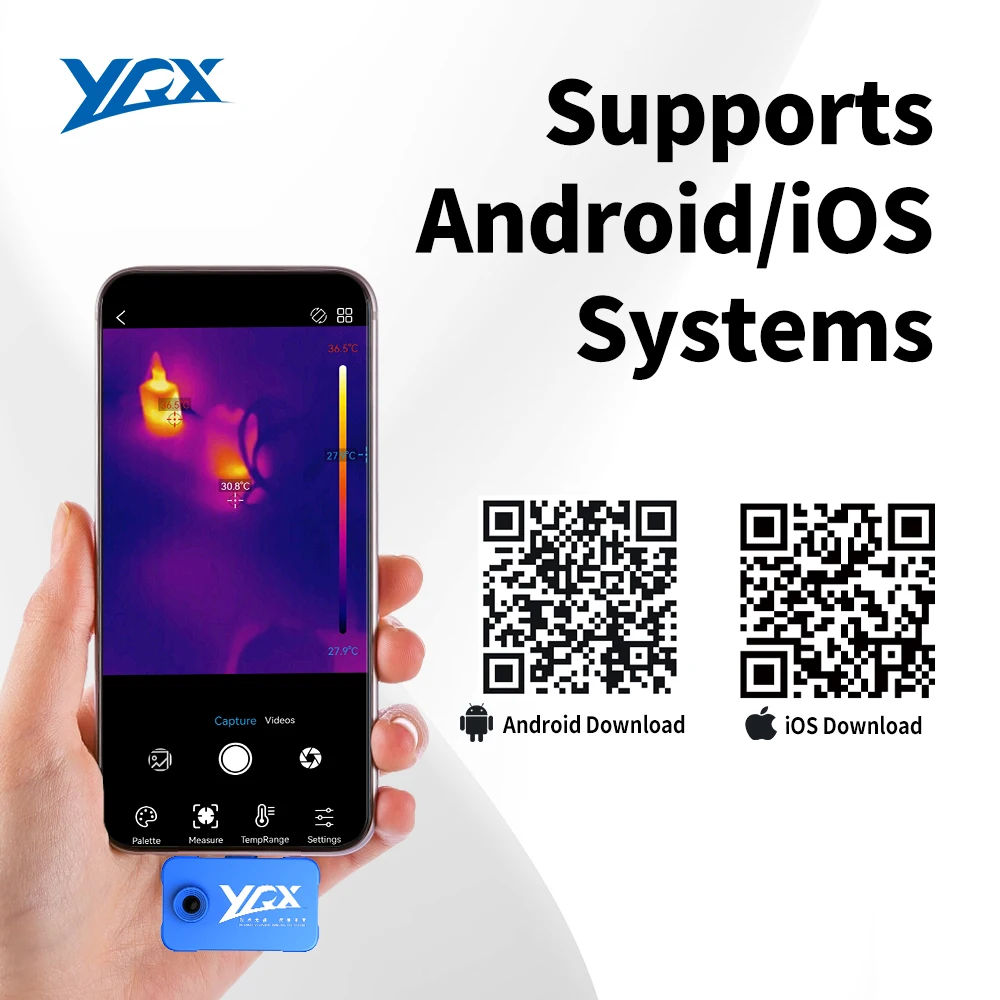 for Android/iOS Visible & Infrared Thermal Camera 256x192 Thermal Imager Dual Lens Fusion Electrical Device HVAC Inspect