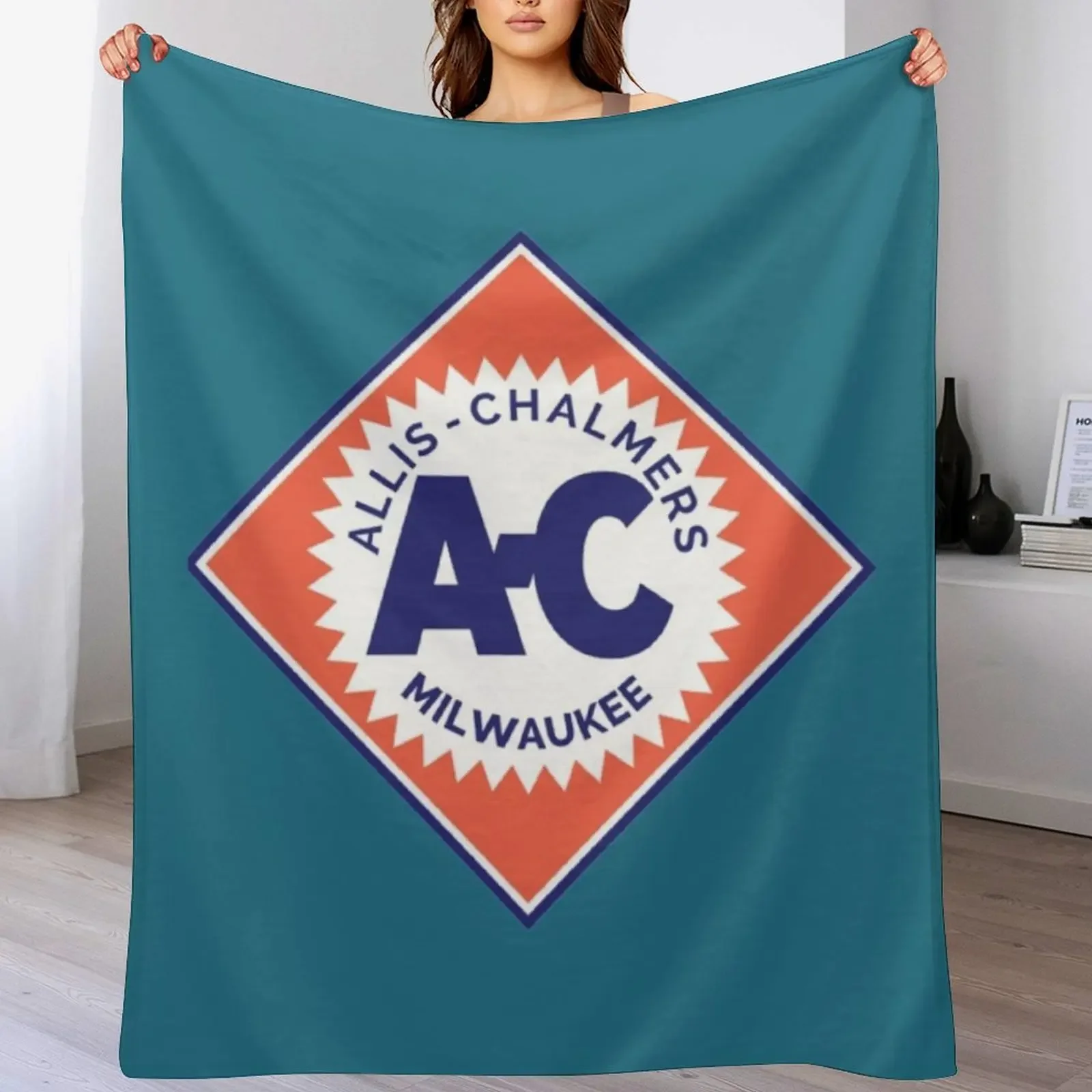 Allis Chalmers retro diamond logo 1919 Throw Blanket Bed covers Bed linens Thins Blankets