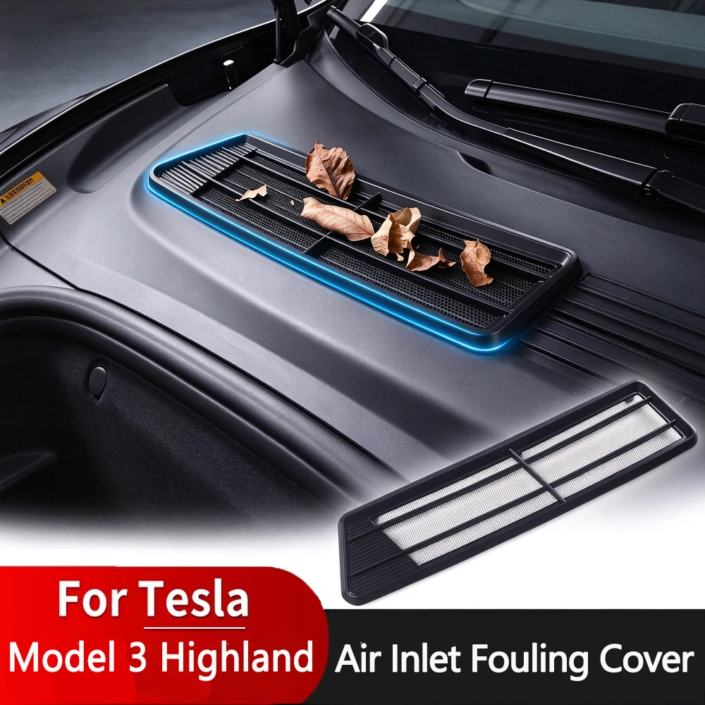 For Tesla Model 3 Highland 2024+ Cowl Air Intake Vent Grille Cover Anti-insect Anti-dust Net Car Air Inlet Protector Accessories