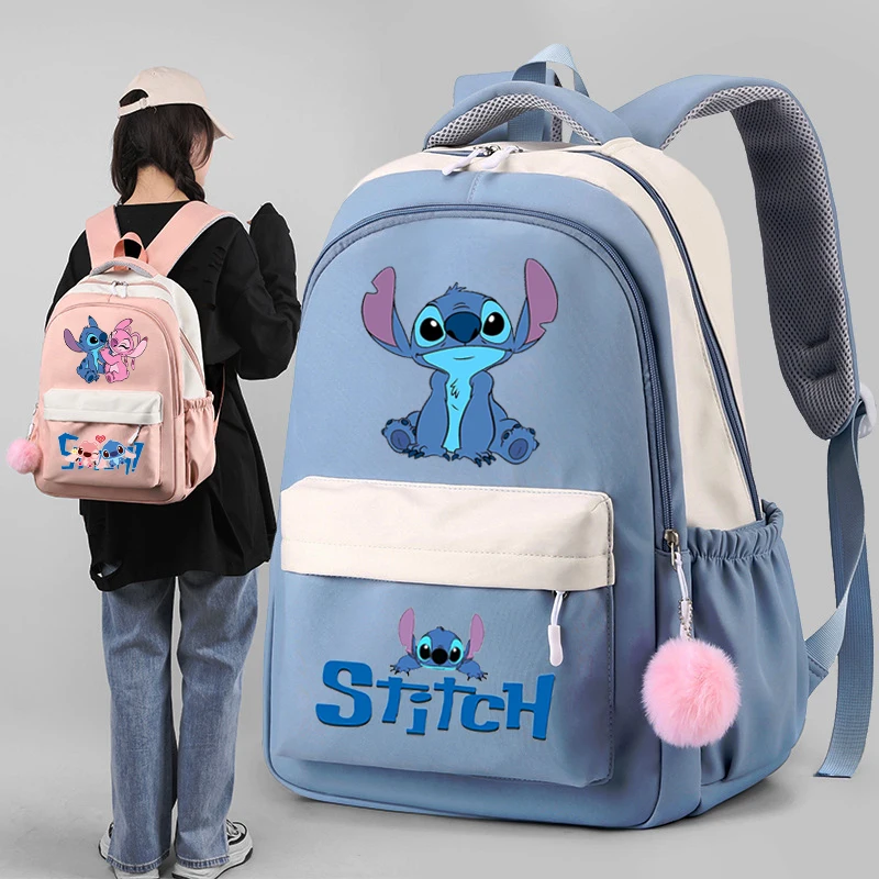 Lilo plecak z motywem Stitch słodka miękkie duże pojemność studenta plecak, College studentom patchworkowy Laptop proste mochile