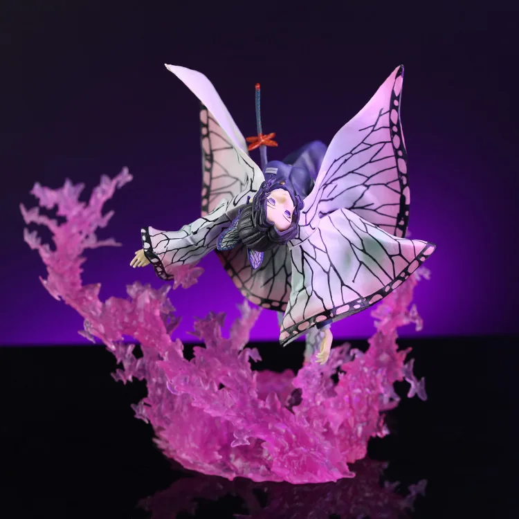20CM Anime nuevo Demon Slayer Kochou Shinobu figura de acción juguetes en miniatura de PVC muñeca decoración de escritorio regalos coleccionables