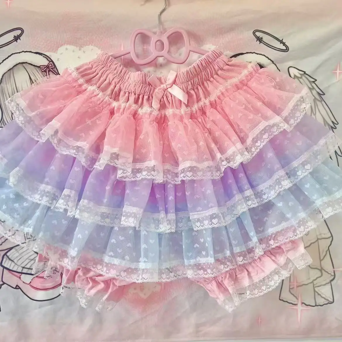 Mikumn Harajuku Zoete Kant Shorts Rokken Y2k Japanse Lolita Kawaii JK Ruches Bloeiers Vrouwen Elastische Taille Veiligheid Korte Broek