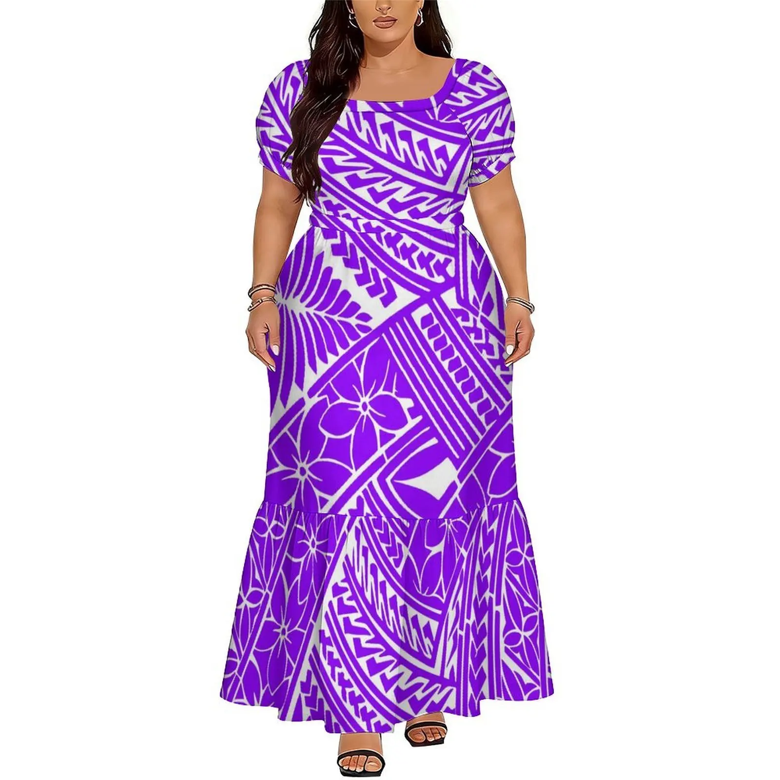 Polynesian Lady Custom Dress Pattern - Hawaiian Tropical Style Retro Style Fitted And Slimming Long Dress For Formal Occasions